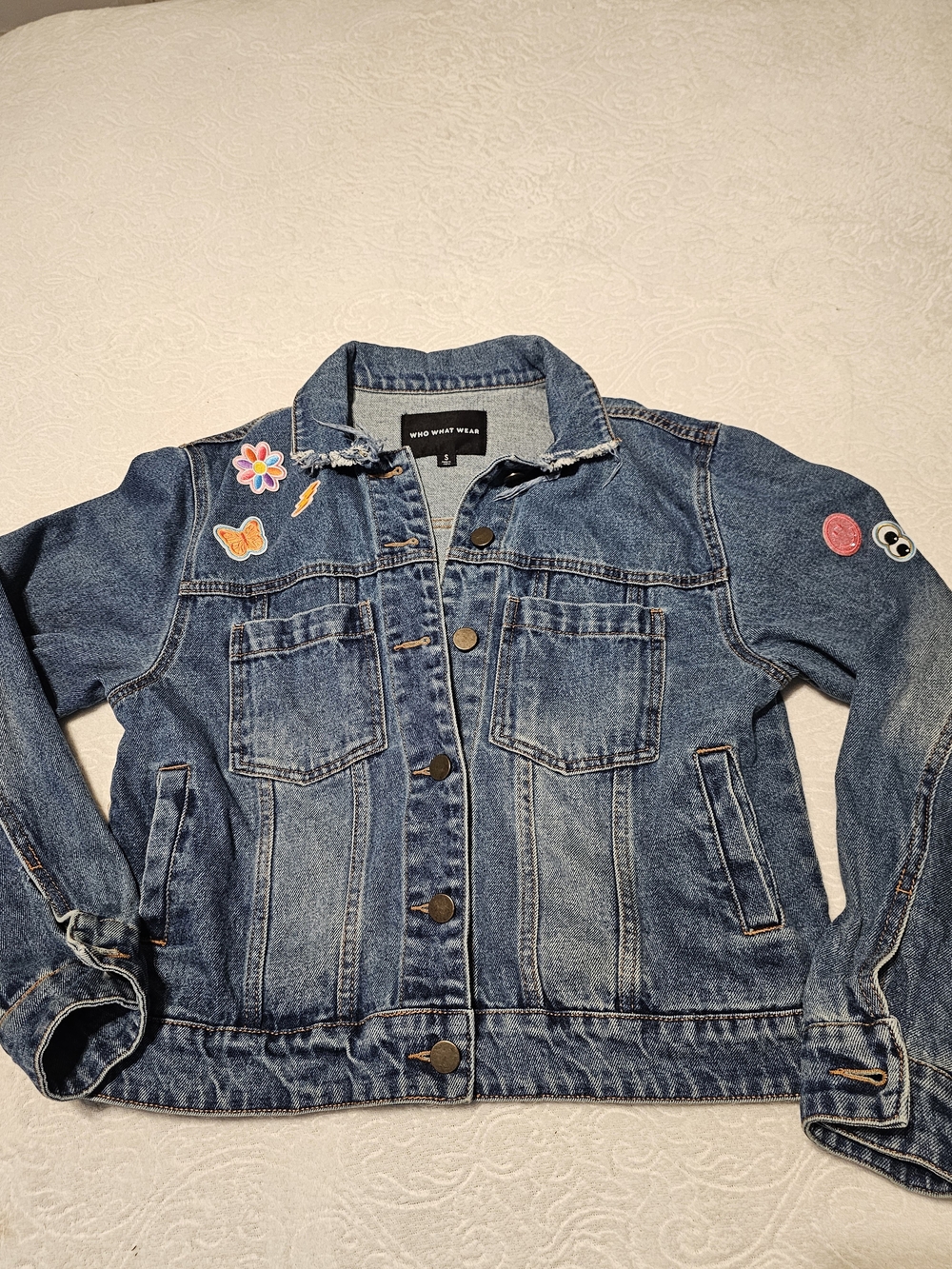Who What Wear Custom Patched & Hand-Painted Denim Jacket